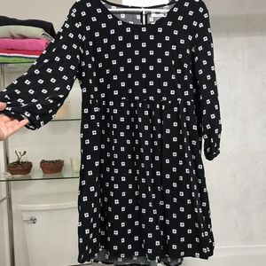 Floral Black Loose Dress